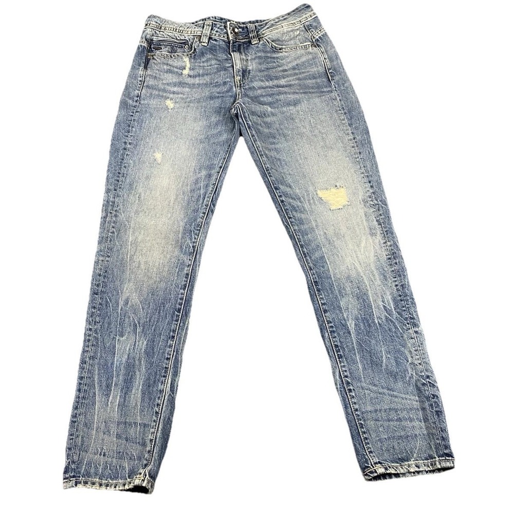 G-Star Raw Midge Saddle Boyfriend Jeans Womens 27 Light Distressed Blue Denim
